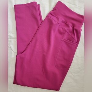 Pop Fit Magenta Pink Leggings XL Womens Pockets